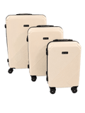 Cream White Geometric Hardshell Luggage Set