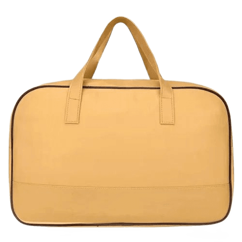 Yellow Leather Duffle Bag