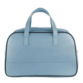 Blue Leather Duffle Bag