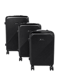 Matte Black Geometric Hardshell Luggage Set