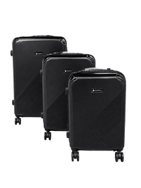 Matte Black Geometric Hardshell Luggage Set