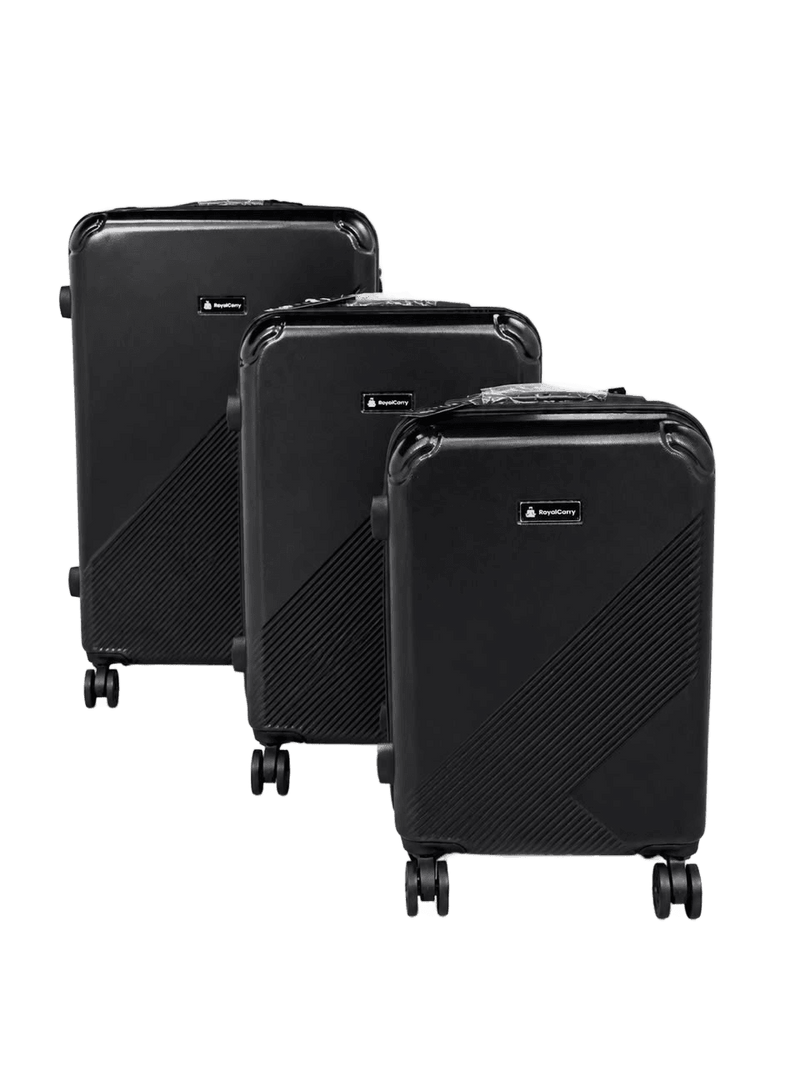 Matte Black Geometric Hardshell Luggage Set