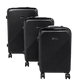 Matte black geometric hardshell luggage set