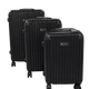 Black vertical ribbed hardshell luggage set