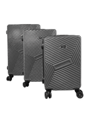 Charcoal Grey Geometric Hardshell Luggage Set
