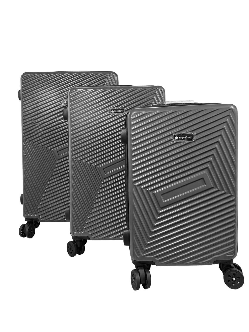 Charcoal Grey Geometric Hardshell Luggage Set