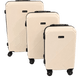 Cream white geometric hardshell luggage set