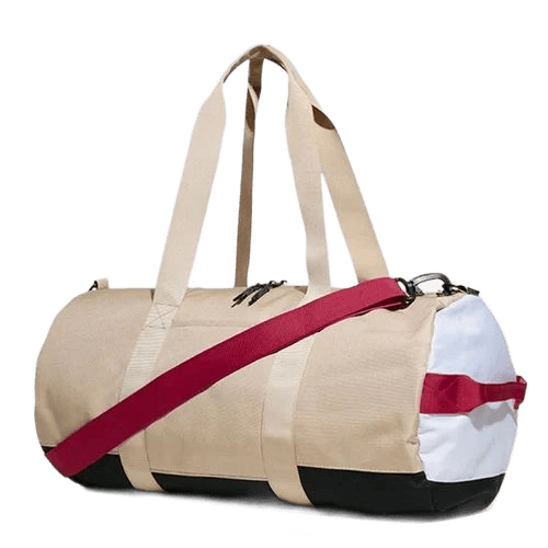 Beige Canvas Duffle Bag