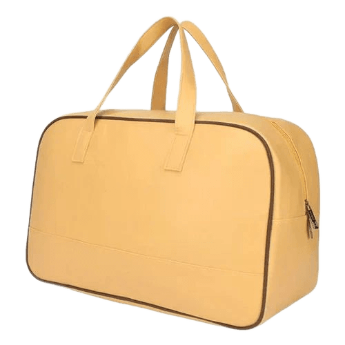 Yellow Leather Duffle Bag
