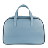 Blue Leather Duffle Bag