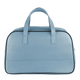 Blue Leather Duffle Bag