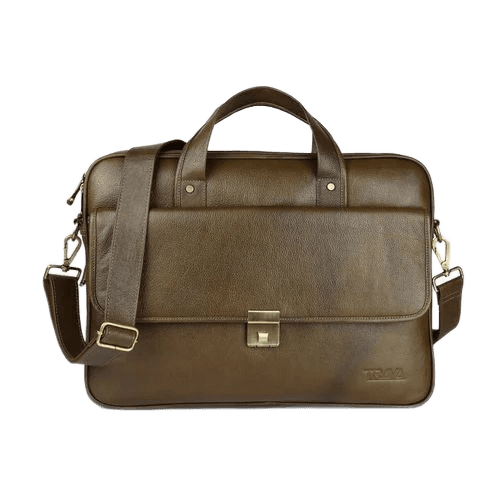 Geniune Leather Laptop Messenger Bag for Men Women upto 16 inch Green