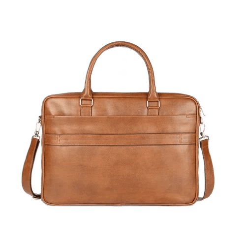 PU Leather Laptop Messenger Bag TAN