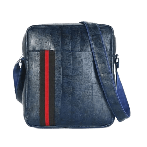 Dark Blue Leather Sling Bag
